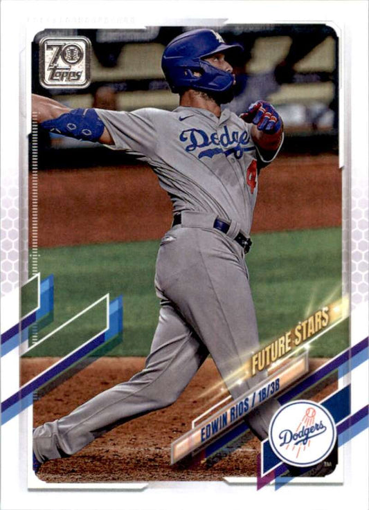 2021 Topps Baseball  #393 Edwin Rios  Los Angeles Dodgers  Image 1