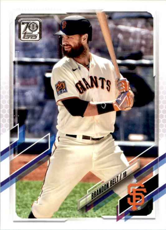 2021 Topps Baseball  #405 Brandon Belt  San Francisco Giants  Image 1