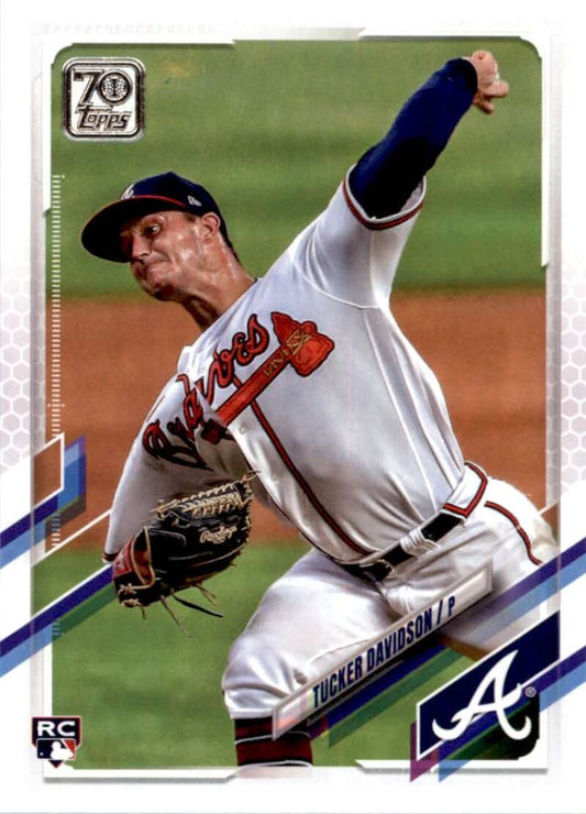 2021 Topps Baseball  #423 Tucker Davidson  RC Rookie Atlanta Braves  Image 1