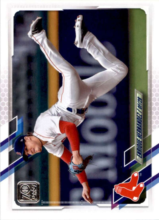 2021 Topps Baseball  #465 Enrique Hernandez  Boston Red Sox  Image 1