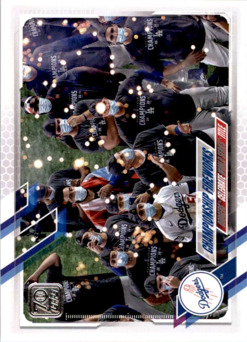 2021 Topps Baseball  #490 Champion Fireworks  LA Dodgers  Image 1