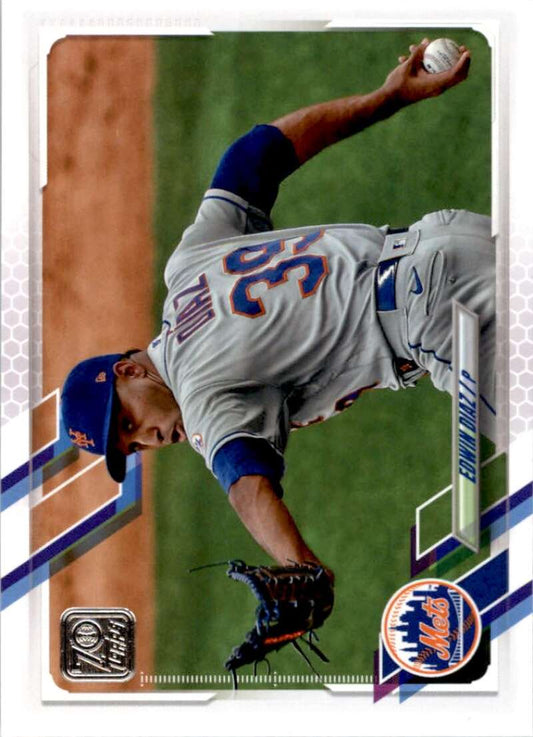 2021 Topps Baseball  #498 Edwin Diaz  New York Mets  Image 1