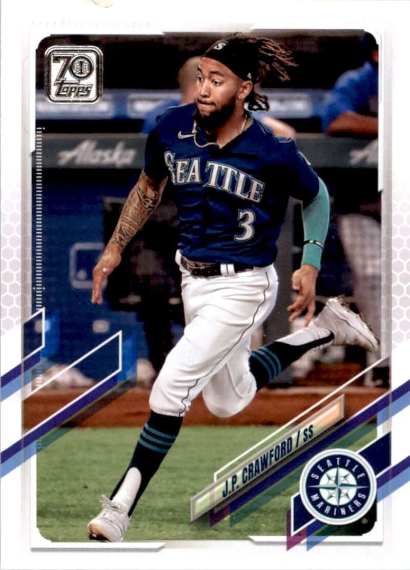 2021 Topps Baseball  #506 J.P. Crawford  Seattle Mariners  Image 1