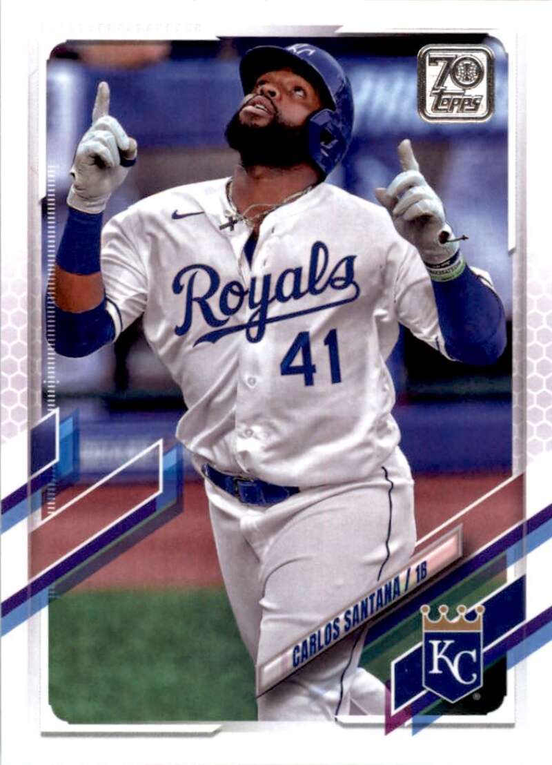 2021 Topps Baseball  #513 Carlos Santana  Kansas City Royals  Image 1