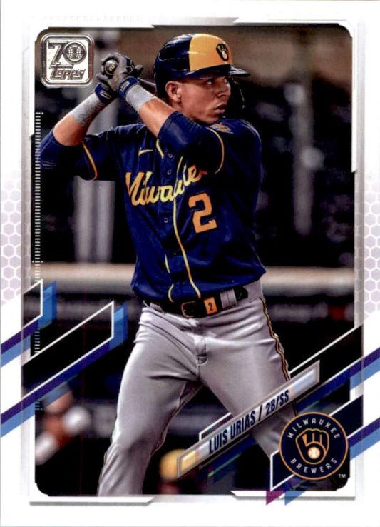 2021 Topps Baseball  #543 Luis Urias  Milwaukee Brewers  Image 1