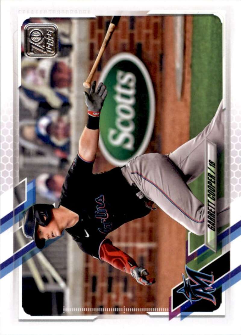 2021 Topps Baseball  #565 Garrett Cooper  Miami Marlins  Image 1