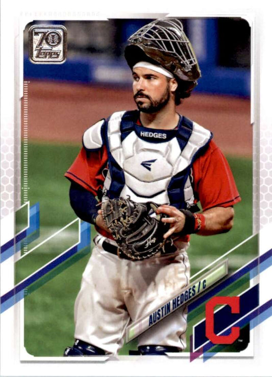 2021 Topps Baseball  #572 Austin Hedges  Cleveland Indians  Image 1