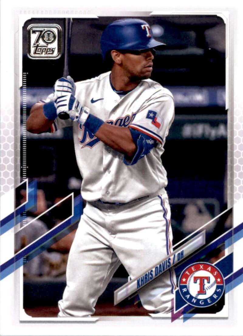 2021 Topps Baseball  #584 Khris Davis  Texas Rangers  Image 1