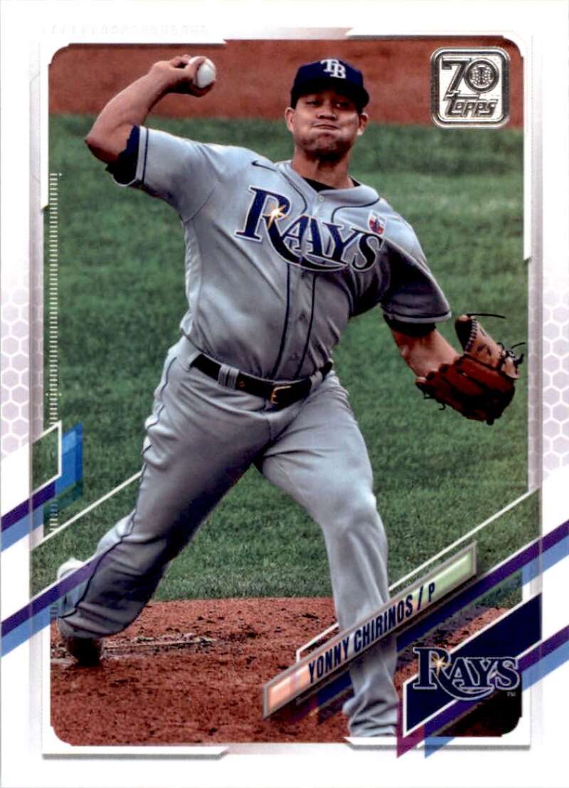 2021 Topps Baseball  #592 Yonny Chirinos  Tampa Bay Rays  Image 1