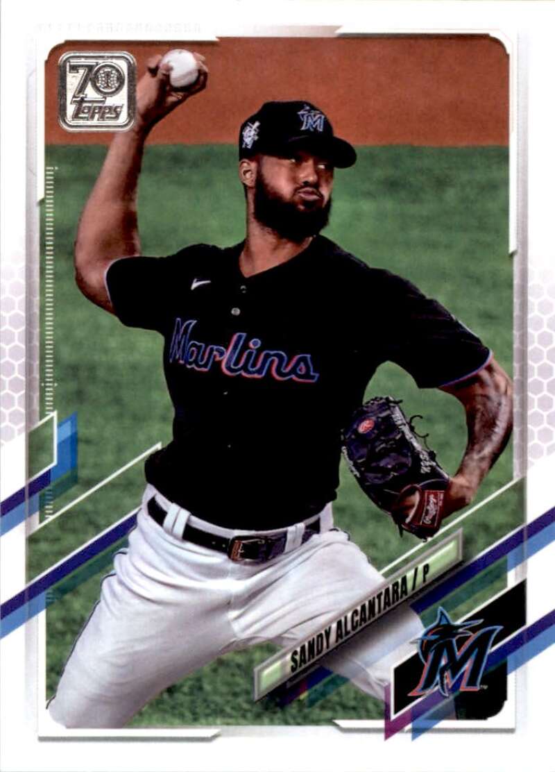 2021 Topps Baseball  #594 Sandy Alcantara  Miami Marlins  Image 1