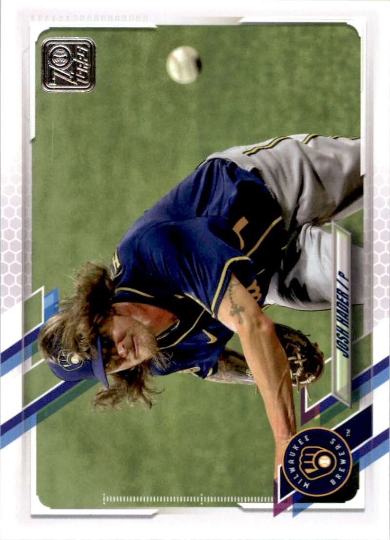 2021 Topps Baseball  #596 Josh Hader  Milwaukee Brewers  Image 1