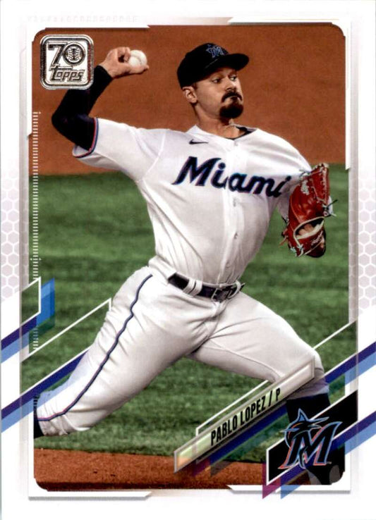 2021 Topps Baseball  #634 Pablo Lopez  Miami Marlins  Image 1