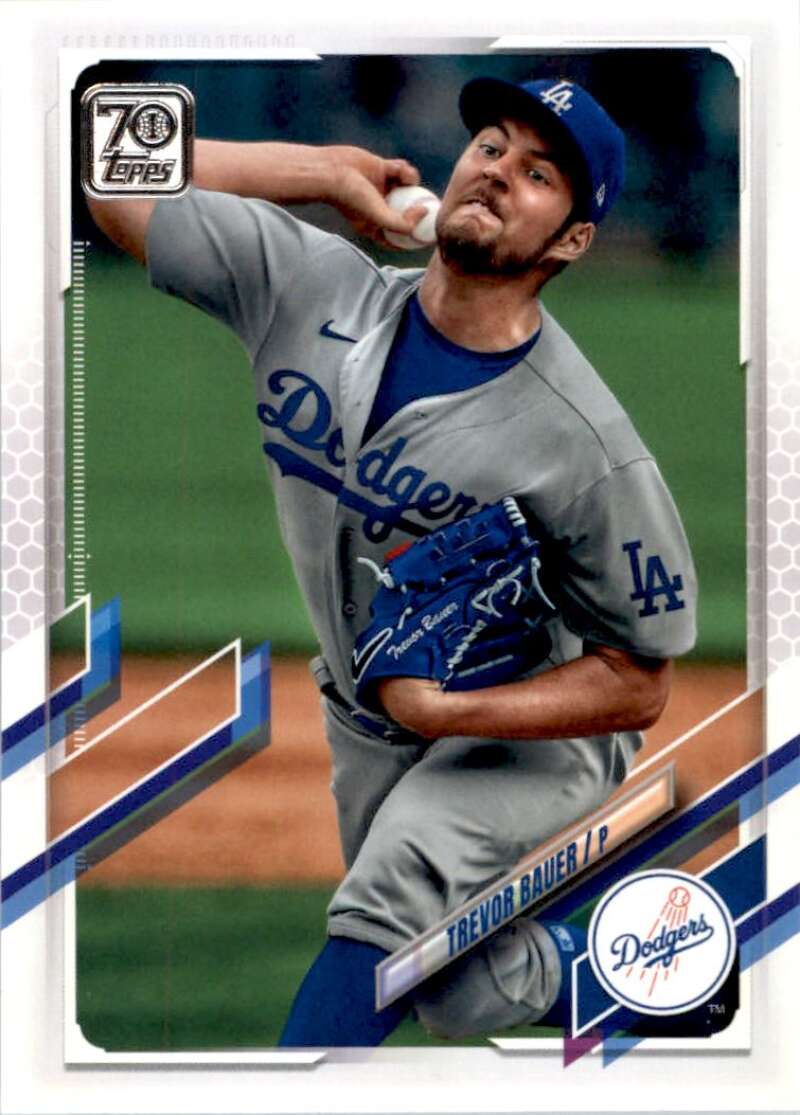 2021 Topps Baseball  #650 Trevor Bauer  Los Angeles Dodgers  Image 1