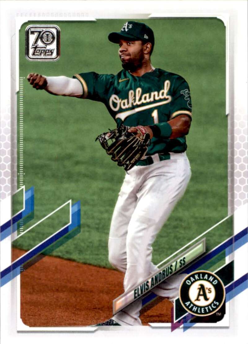 2021 Topps Baseball  #651 Elvis Andrus  Oakland Athletics  Image 1