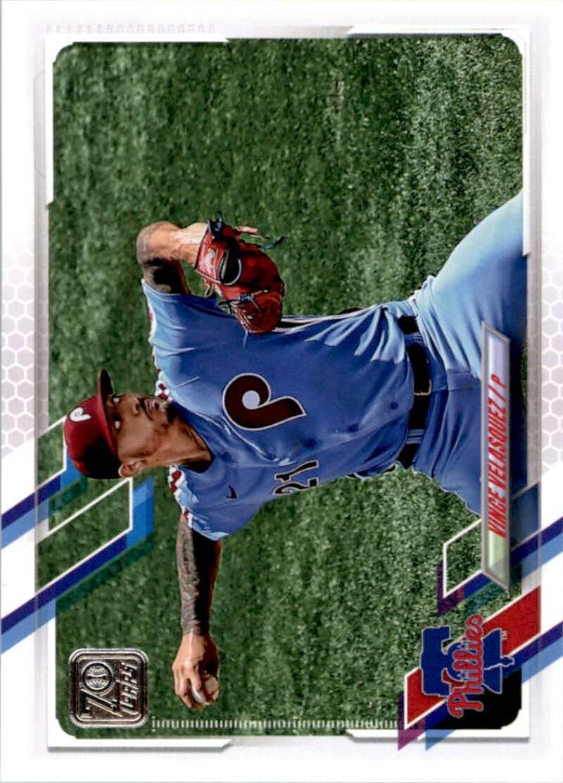 2021 Topps Baseball  #653 Vince Velasquez  Philadelphia Phillies  Image 1