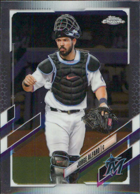 2021 Topps Chrome #25 Jorge Alfaro  Miami Marlins  V91693 Image 1