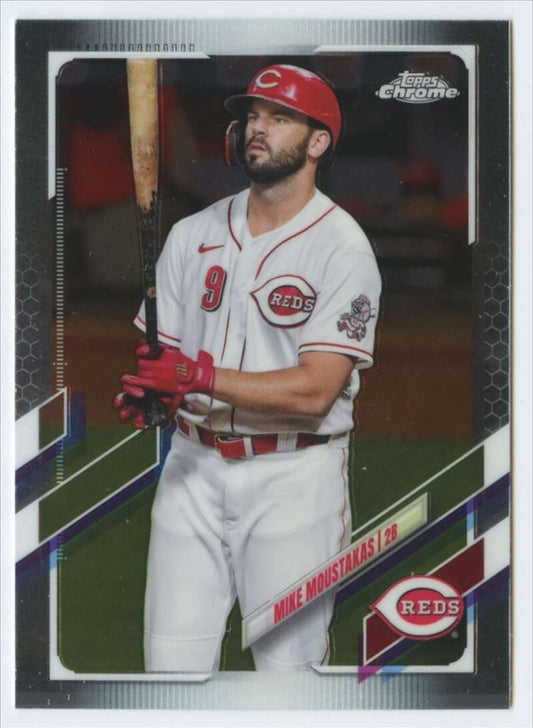 2021 Topps Chrome #57 Mike Moustakas  Cincinnati Reds  V91703 Image 1