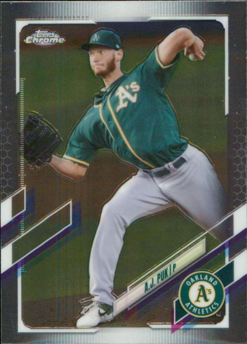 2021 Topps Chrome #90 A.J. Puk  Oakland Athletics  V91712 Image 1