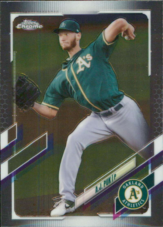 2021 Topps Chrome #90 A.J. Puk  Oakland Athletics  V91712 Image 1