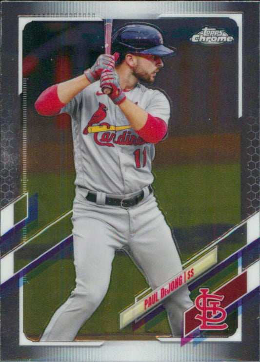 2021 Topps Chrome #118 Paul DeJong  St. Louis Cardinals  V91716 Image 1