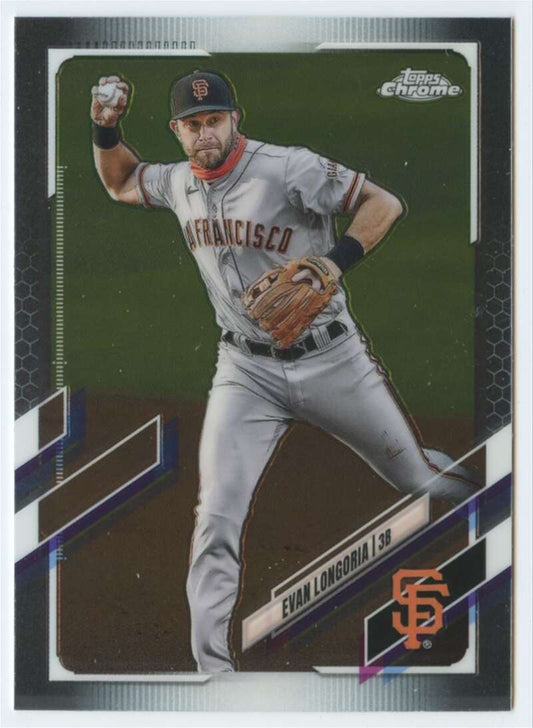 2021 Topps Chrome #125 Evan Longoria  San Francisco Giants  V91719 Image 1