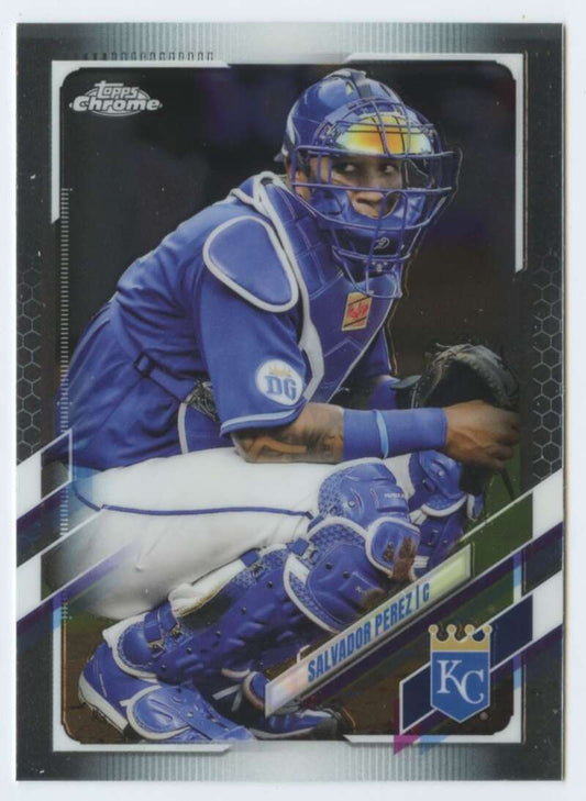 2021 Topps Chrome #155 Salvador Perez  Kansas City Royals  V91724 Image 1