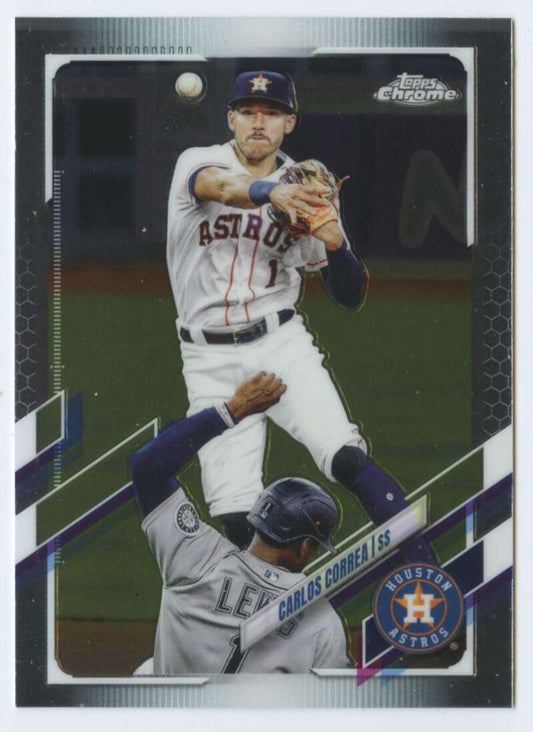 2021 Topps Chrome #172 Carlos Correa  Houston Astros  V91729 Image 1