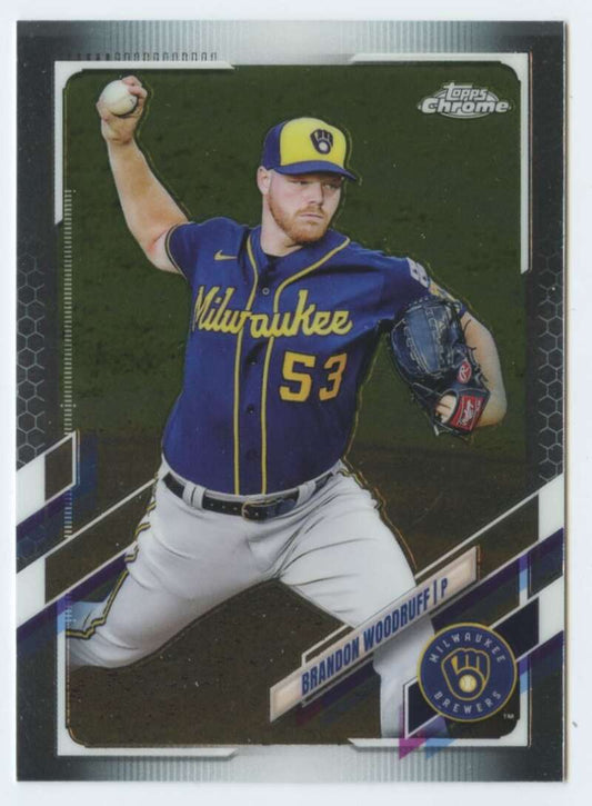 2021 Topps Chrome #192 Brandon Woodruff  Milwaukee Brewers  V91732 Image 1