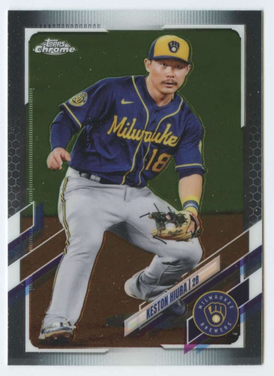 2021 Topps Chrome #211 Keston Hiura  Milwaukee Brewers  V91739 Image 1