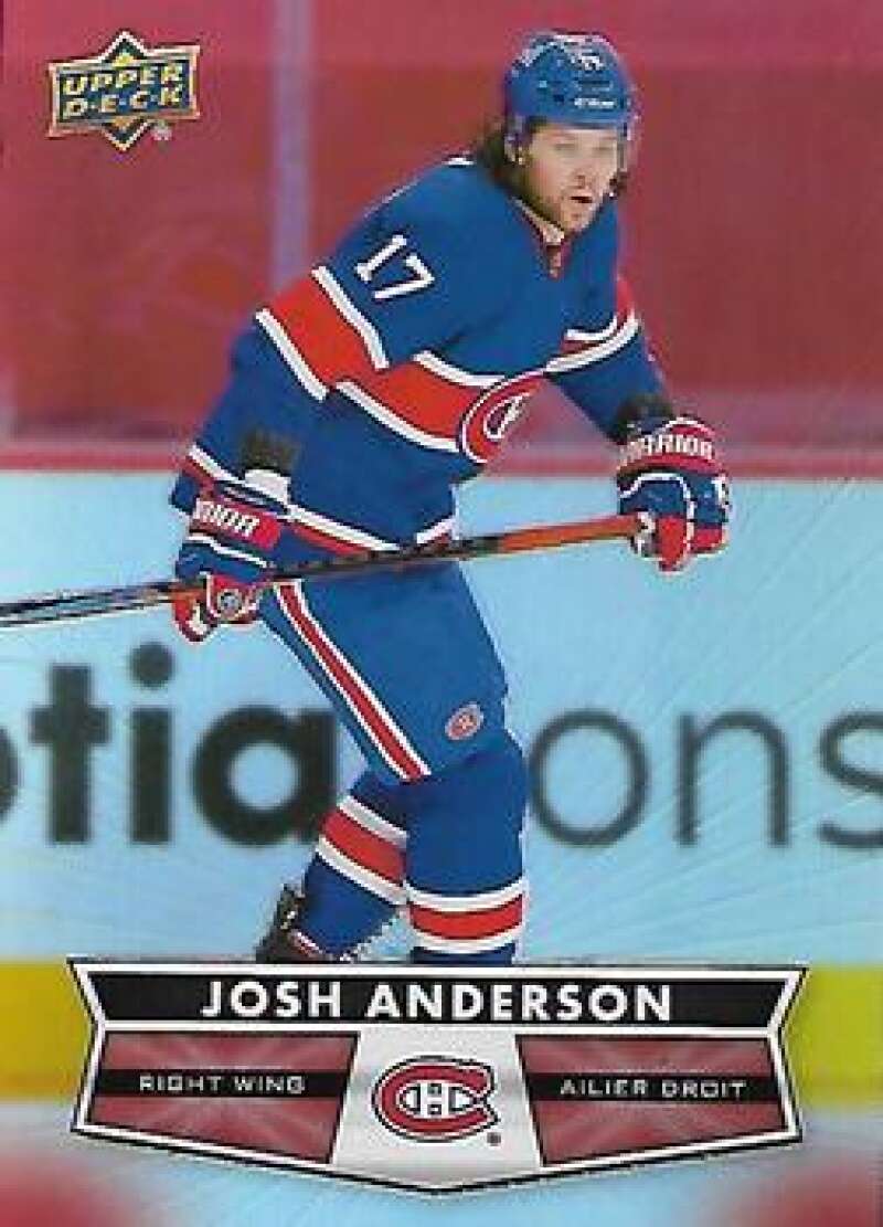 2021-22 Upper Deck Tim Hortons #17 Josh Anderson Hockey Montreal Canadiens  Image 1