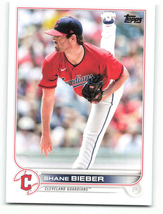 2022 Topps Baseball  #21 Shane Bieber  Cleveland Guardians  Image 1