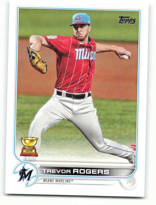 2022 Topps Baseball  #24 Trevor Rogers  Miami Marlins  Image 1