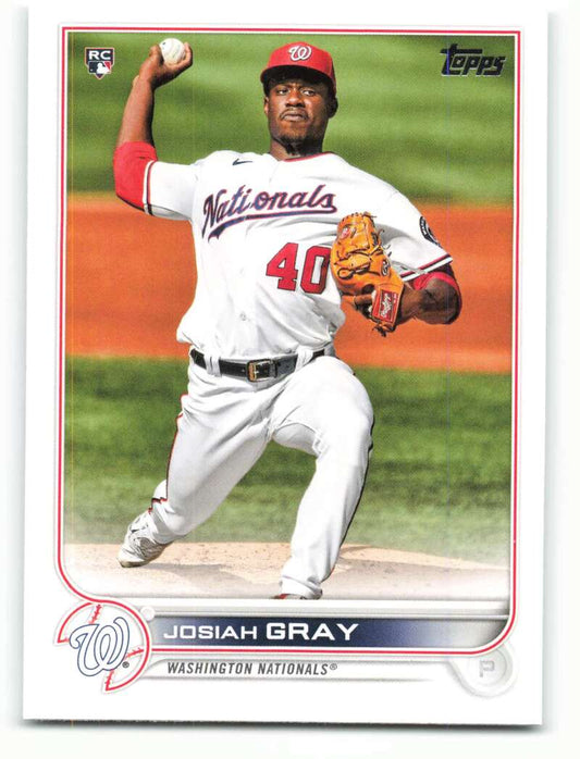 2022 Topps Baseball  #43 Josiah Gray  RC Rookie Washington Nationals  Image 1