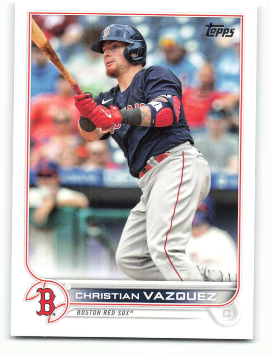 2022 Topps Baseball  #63 Christian Vazquez  Boston Red Sox  Image 1