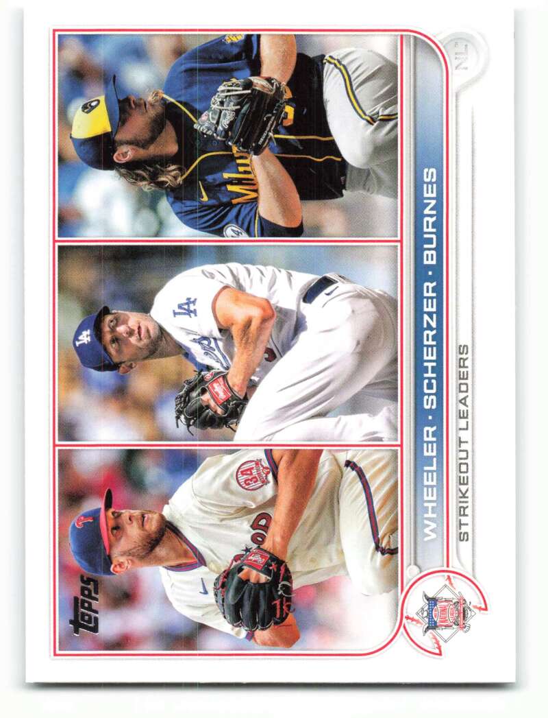 2022 Topps Baseball  #127 Wheeler/Scherzer/Burnes   Image 1