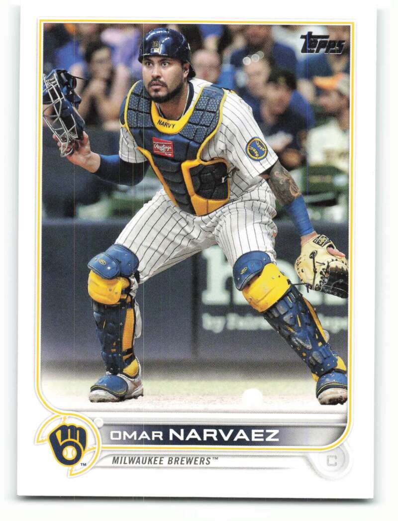 2022 Topps Baseball  #139 Omar Narvaez  Milwaukee Brewers  Image 1