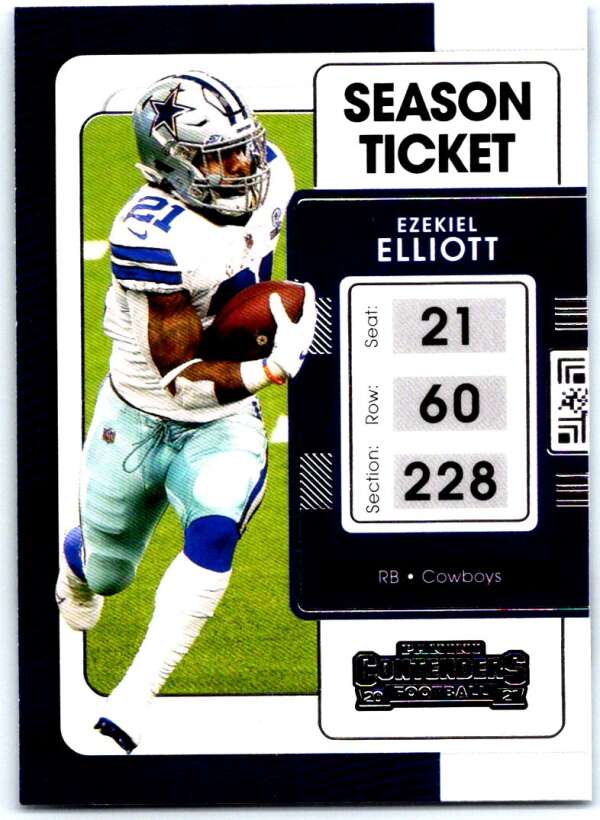 2021 Panini Contenders Season Ticket #26 Ezekiel Elliott   Cowboys  V88477 Image 1