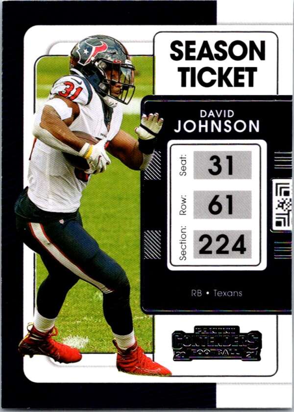 2021 Panini Contenders Season Ticket #40 David Johnson   Texans  V88498 Image 1