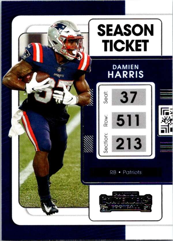 2021 Panini Contenders Season Ticket #69 Damien Harris   Patriots  V88541 Image 1