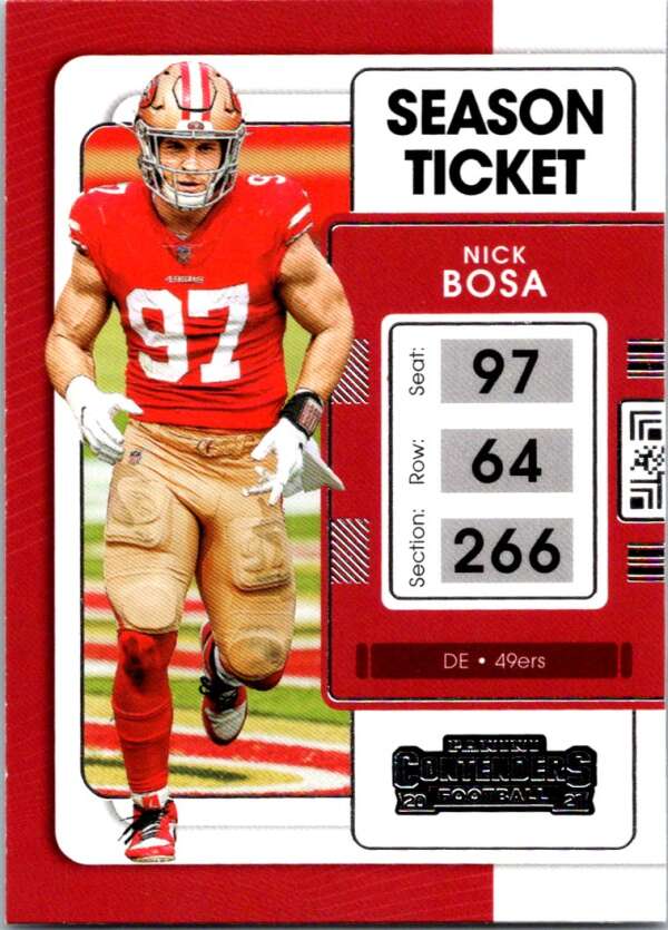 2021 Panini Contenders Season Ticket #90 Nick Bosa   49ers  V88572 Image 1