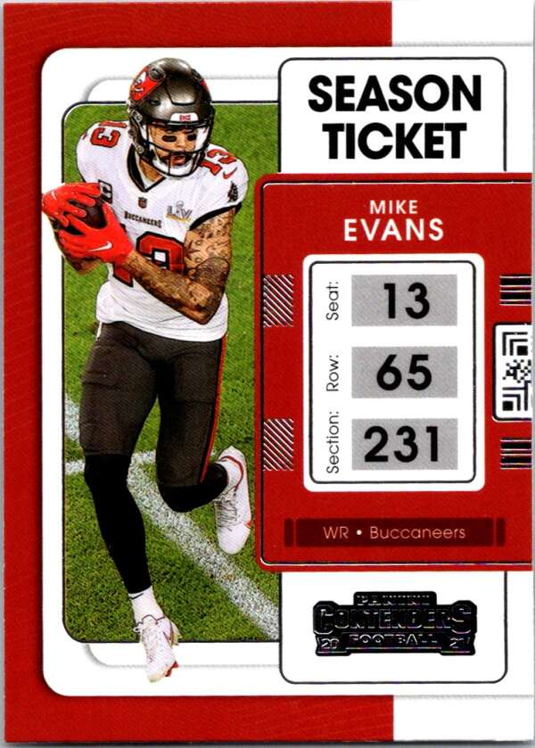 2021 Panini Contenders Season Ticket #92 Mike Evans Buccaneers  V88573 Image 1