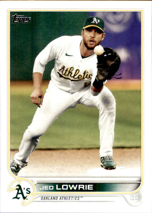 2022 Topps Baseball  #343 Jed Lowrie  Oakland Athletics  Image 1