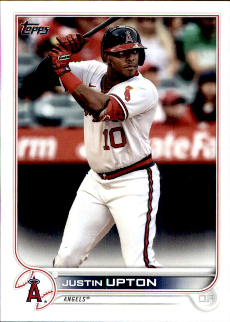 2022 Topps Baseball  #444 Justin Upton  Los Angeles Angels  Image 1