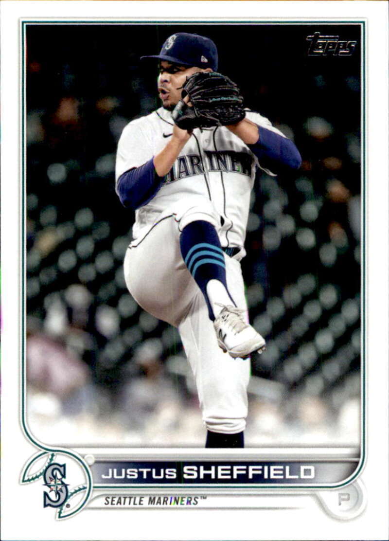 2022 Topps Baseball  #587 Justus Sheffield  Seattle Mariners  Image 1