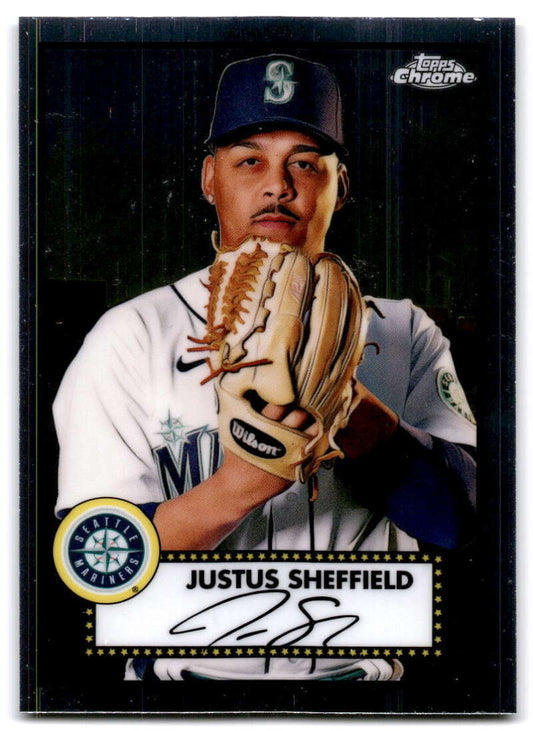 2021 Topps Chrome Platinum Anniversary #475 Justus Sheffield  Seattle  V97237 Image 1