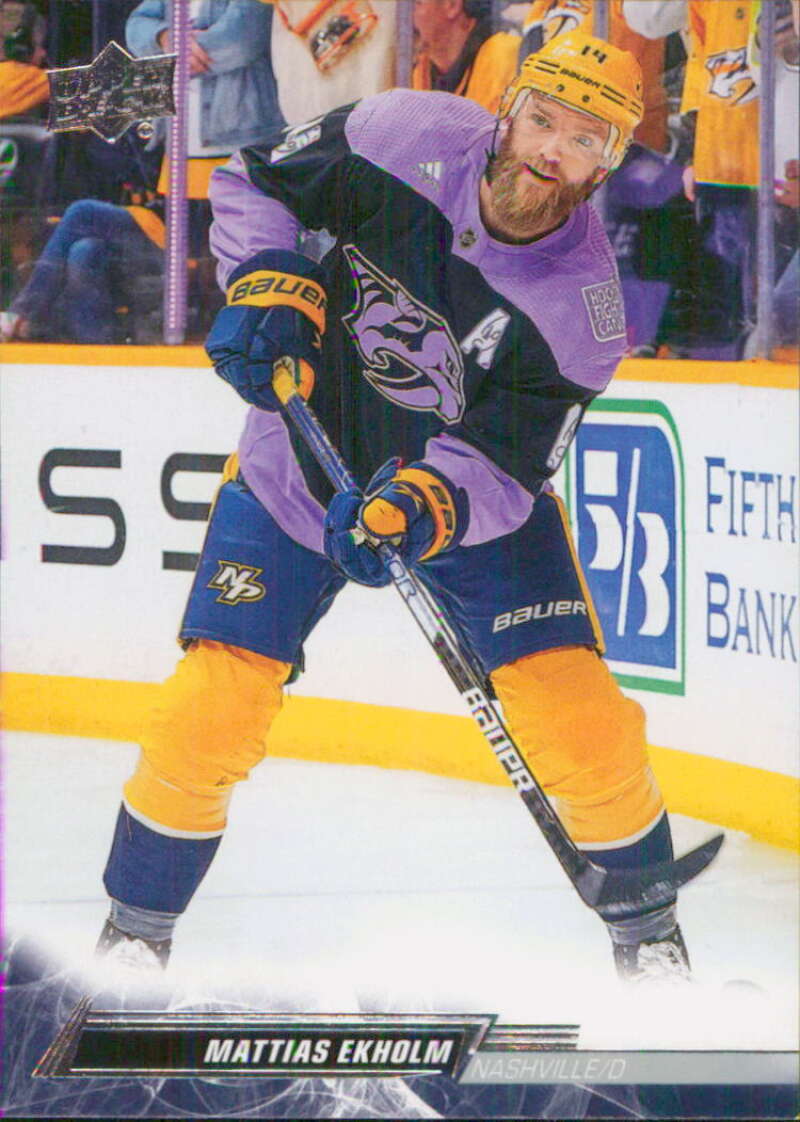 2022-23 Upper Deck Hockey #100 Mattias Ekholm  Nashville Predators  Image 1
