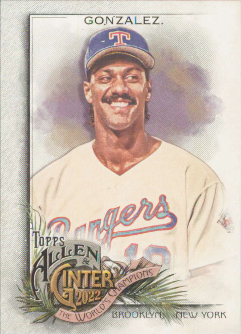 2022 Topps Allen and Ginter Baseaball #337 Juan Gonzalez  Texas  V97168 Image 1