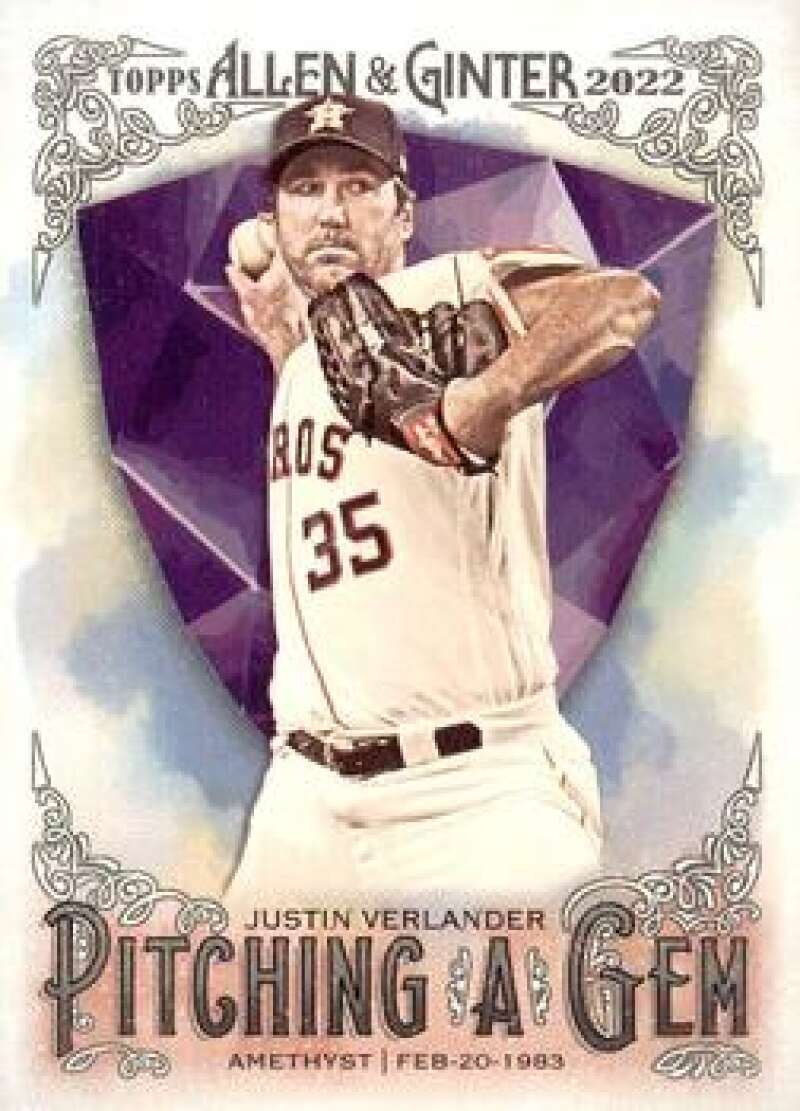 2022 Topps Allen and Ginter Baseaball Pitching Gem PAG-6 Justin Verlander  V97172 Image 1