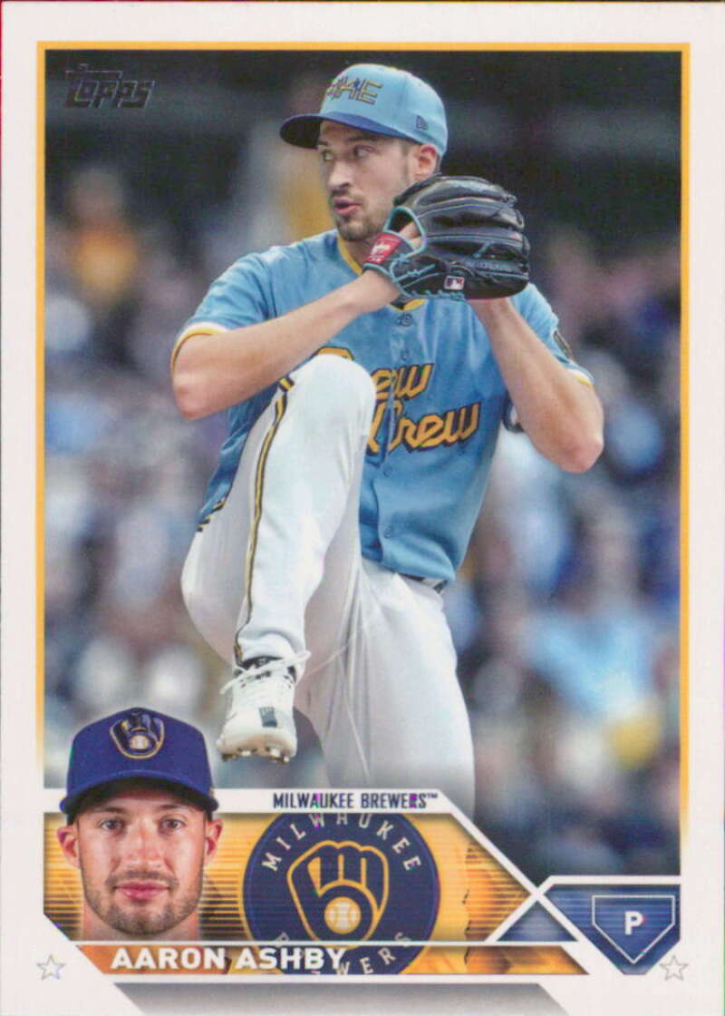 2023 Topps Baseball  #281 Aaron Ashby  Milwaukee Brewers  Image 1