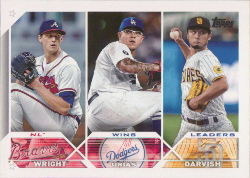 2023 Topps Baseball  #284 Yu Darvish/Julio Urias/Kyle Wright   Image 1